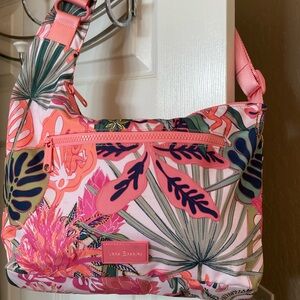 Vera Bradley Tropical Pink and Green Shoulder Bag